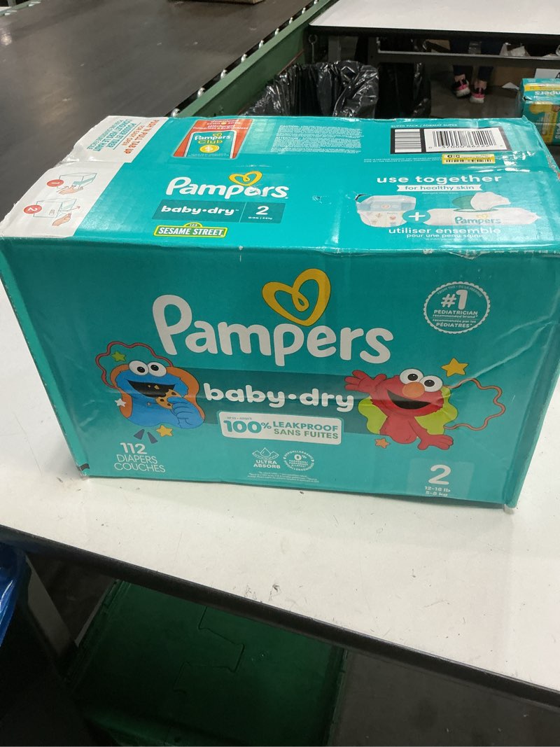 Condition photo showing New/Like New for pampers diapers - baby dry - size 2, 112 count, absorbent disposable infant diaper (packaging may vary) size 2 112
