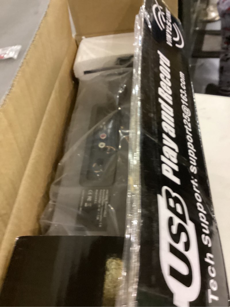 VinylsLink Record Player 3-Speed Belt-Driven Turntable with Built-in Speakers, FM Radio, Bluetooth, 