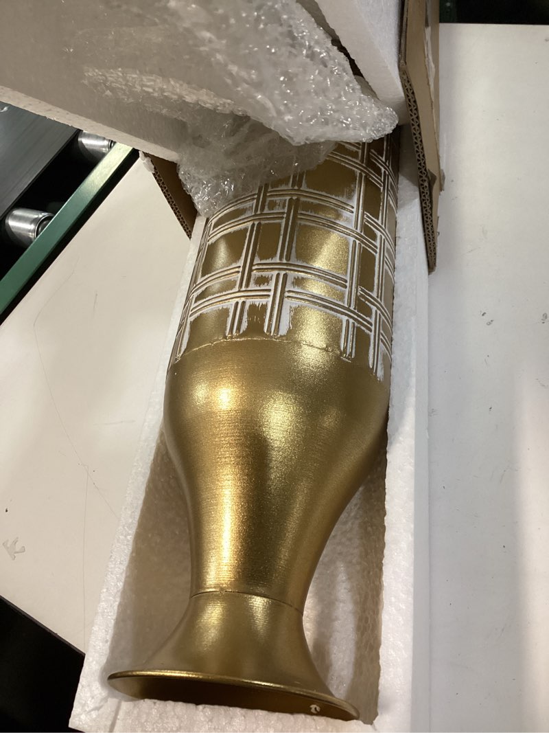 Condition photo showing Good Condition for Floor Metal vase, Industrial Style, Modern Style Decoration, Home Metal vase, Gorgeous Home Decoration, Large Glazed vase (H:30.2)