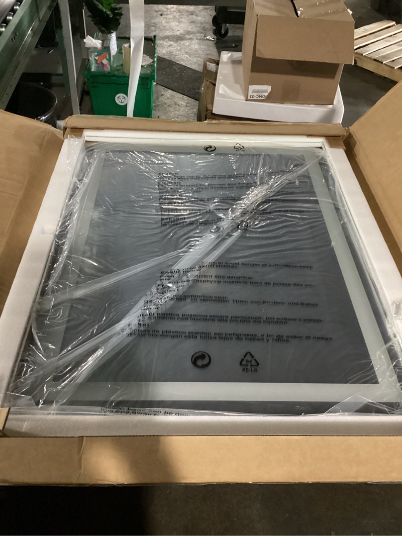 Condition photo showing Good Condition for 36x28 inch led lighted bathroom mirror with anti-fog, wall mounted vanity mirror with smart touch button, memory function, adjustable warm white/natural/daylight lights(horizontal/vertical) 28"l x 36"w