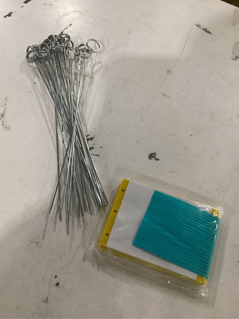 Condition photo showing Good Condition for 50 pcs 12 inch dual-sided yellow fruit fly traps kit includes 25 sticky cards and 25 silver long wire holders effective insect gnat trap killer for garden plant indoor pest control fungus gnats main silver
