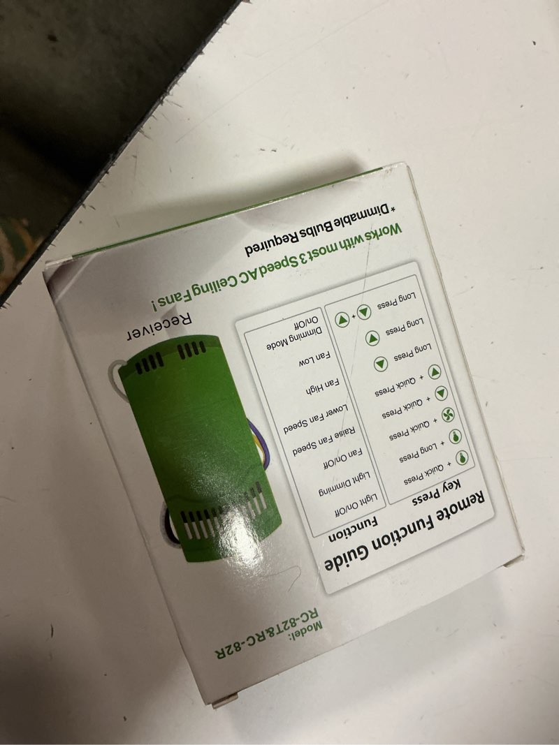 Condition photo showing Good Condition for ceiling fan remote replacement hunter 99770, universal ceiling fan remote control kit compatible with hunter hampton bay harbor breeze,with dimmer light,3 speed control with wall mount 99770/99392 kit+green receiver