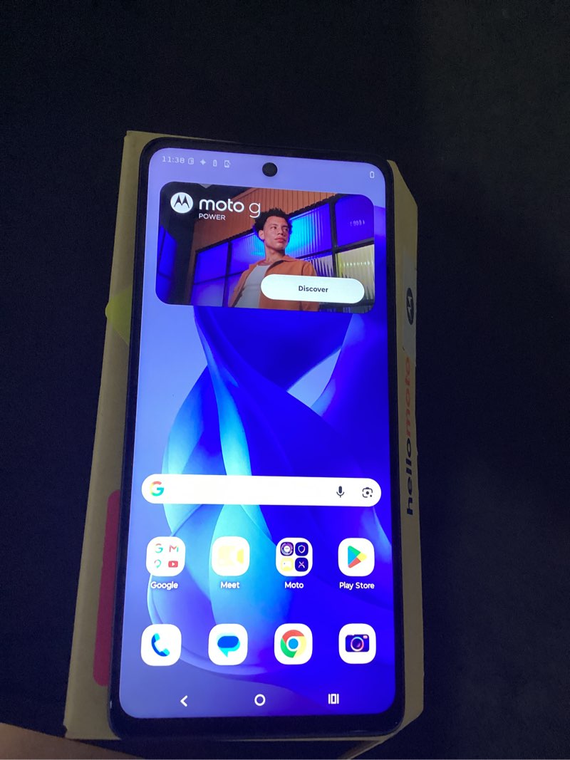 Condition photo showing New/Like New for working verified motorola moto g power 2025, 128gb + 8gb ram, slate gray - unlocked (renewed) | long lasting power