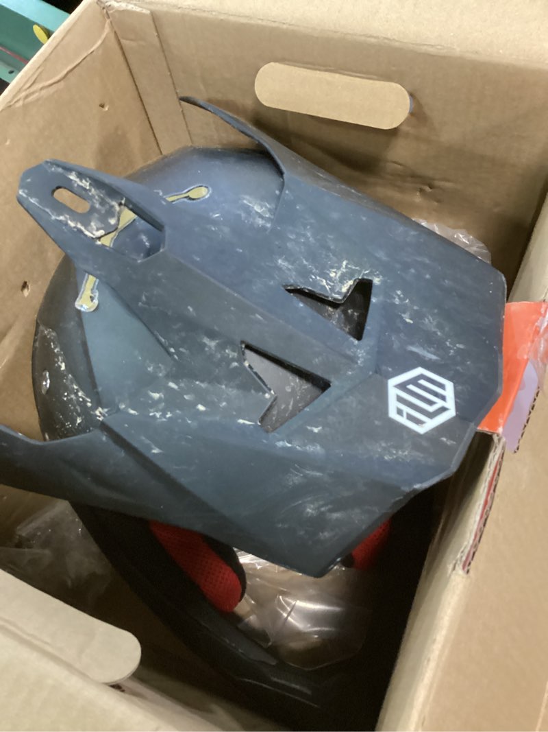 Condition photo showing As Is for VCOROS Youth Kids Dirt Bike Helmets Motocross Street Offroad BMX MX ATV Dirtbike Motorcycle Helmet VS-905 with Goggles Gloves DOT Approved Matte Black Large