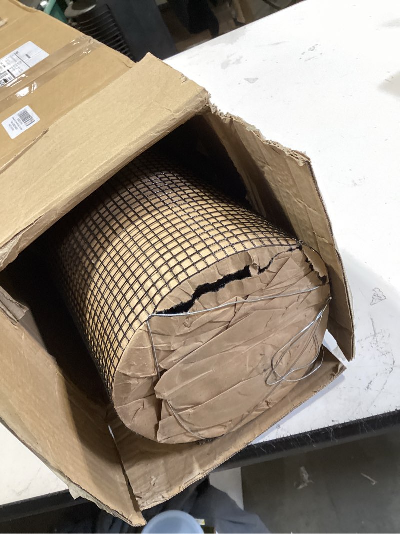 Condition photo showing Good Condition for 48in x 50ft black hardware cloth 1/4 inch 23ga pvc coated wire mesh vinyl coated fence, welded metal chicken wire fencing roll, garden plant fencing, for chicken coop and home improvement 1/4 inch 48in x 50ft black