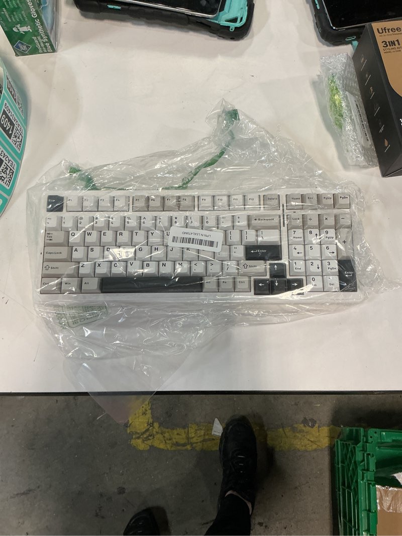 Condition photo showing As Is for aula f99 wireless mechanical keyboard,tri-mode bt5.0/2.4ghz/usb-c hot swappable custom keyboard,pre-lubed linear switches,rgb backlit computer gaming keyboards for pc/tablet/ps/xbox black&grey&white