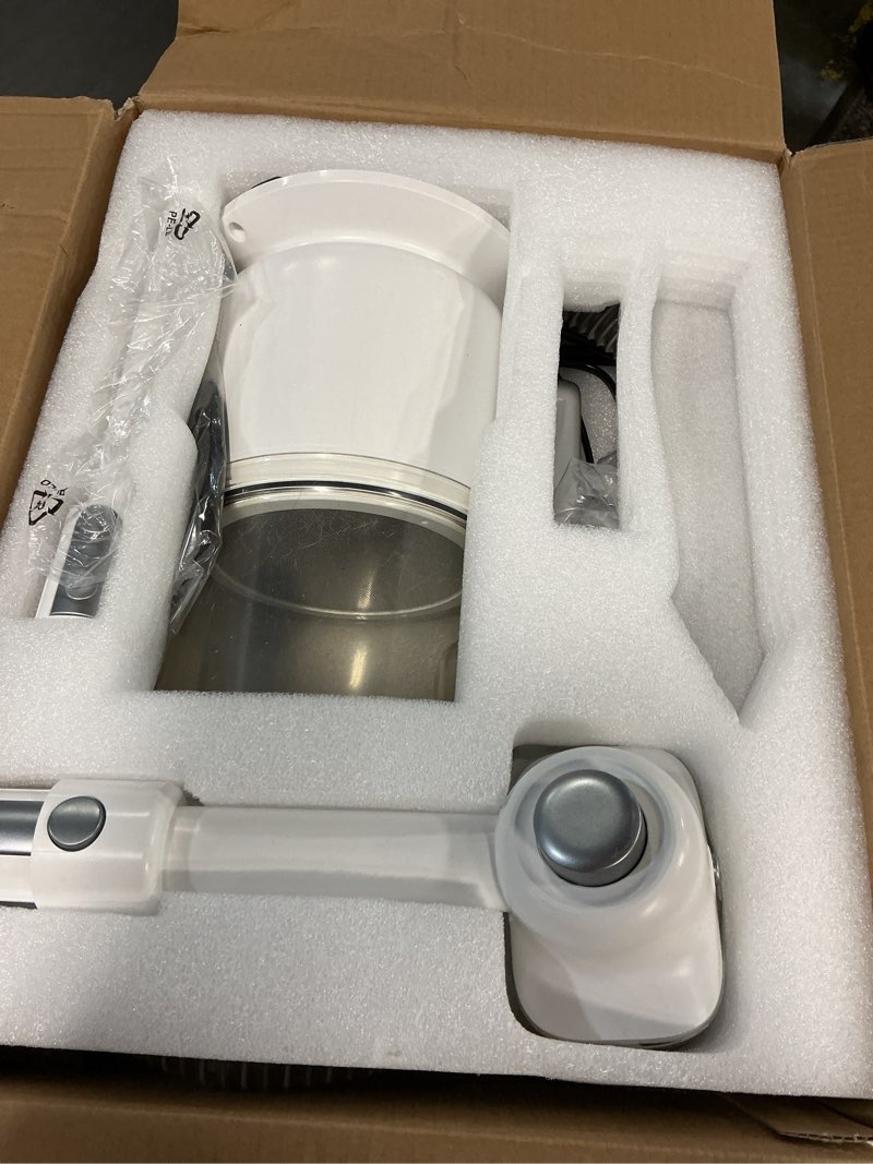 Condition photo showing As Is for dog vacuum grooming kit for shedding: professional hair clippers pet groomer - strong suction cleaner deshedding tool fur brush attachment trimmer for home cat (pale white)