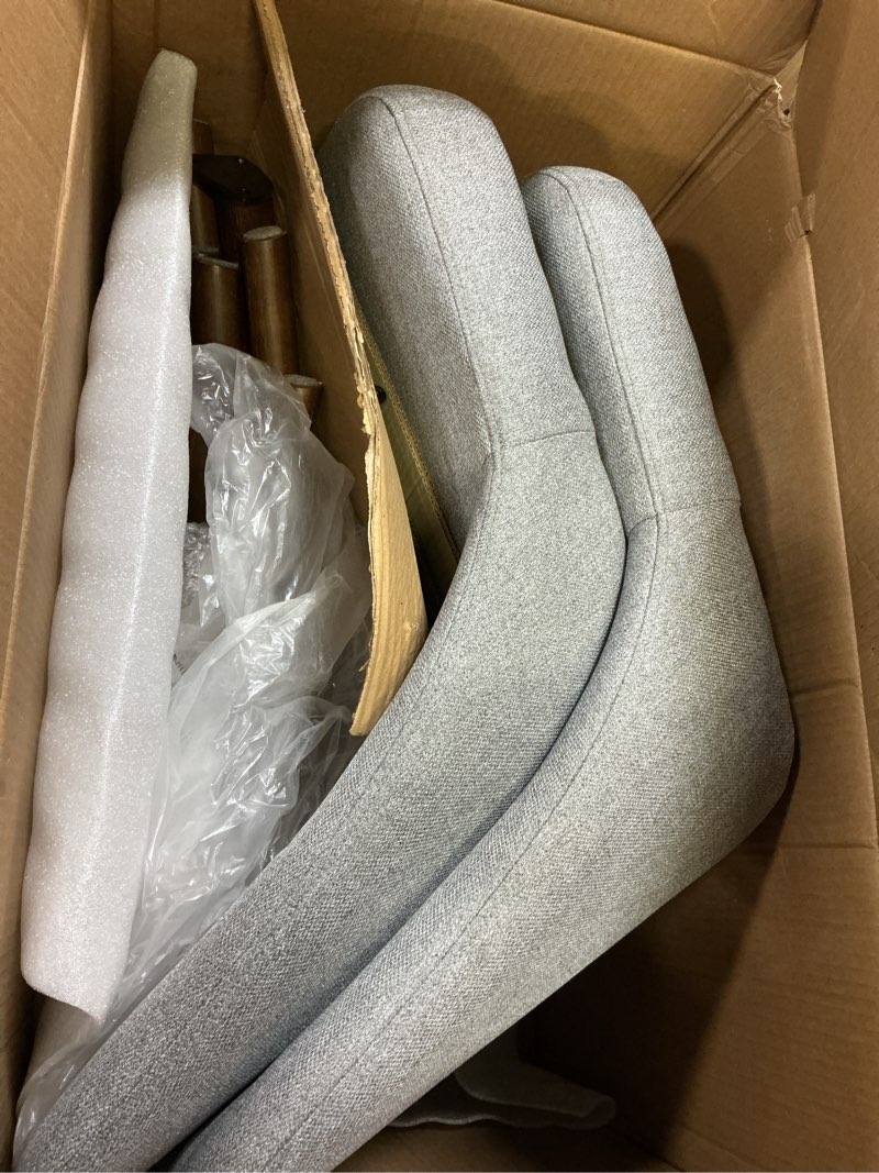 Condition photo showing As Is for Upholstered Dining Chairs Set of 6, Modern Fabric Kitchen Chairs with Back, Wood Legs for Kitchen Dining Room Restaurant, Grey Modern Dining Chairs Grey Set of 6