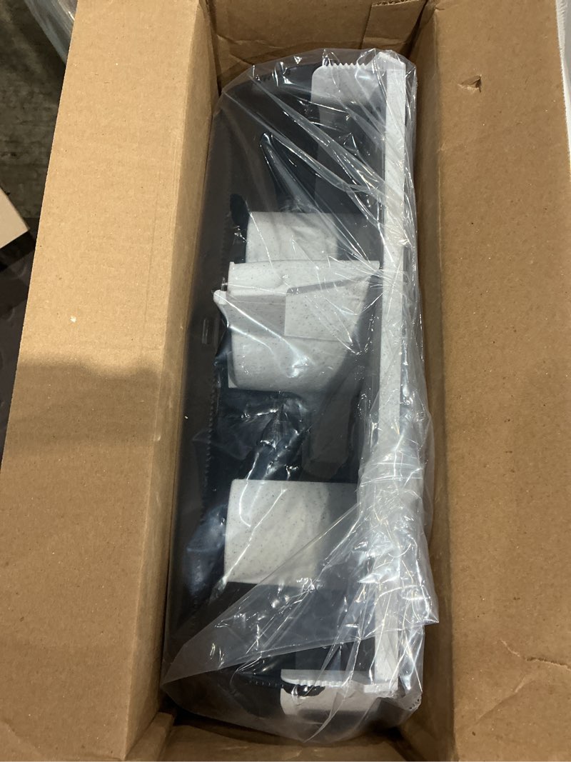 Condition photo showing Good Condition for san jamar twin 9  jumbo tissue dispenser  19 x 5 1/4 x 12  transparent black pearl