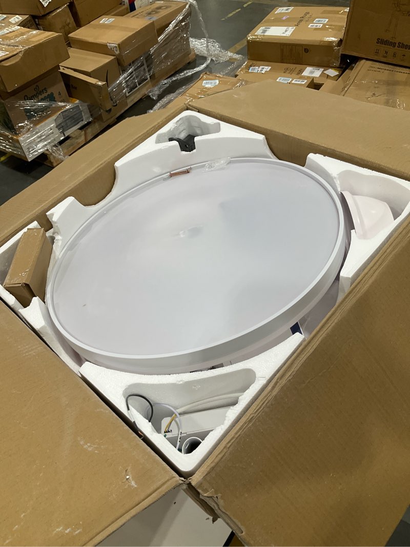 Condition photo showing Good Condition for depuley retractable ceiling fans with lights: 42 inch modern fandelier ceiling fan with light remote & app control - white dimmable led chandelier fan invisible blades reversible for living room white 42 inch