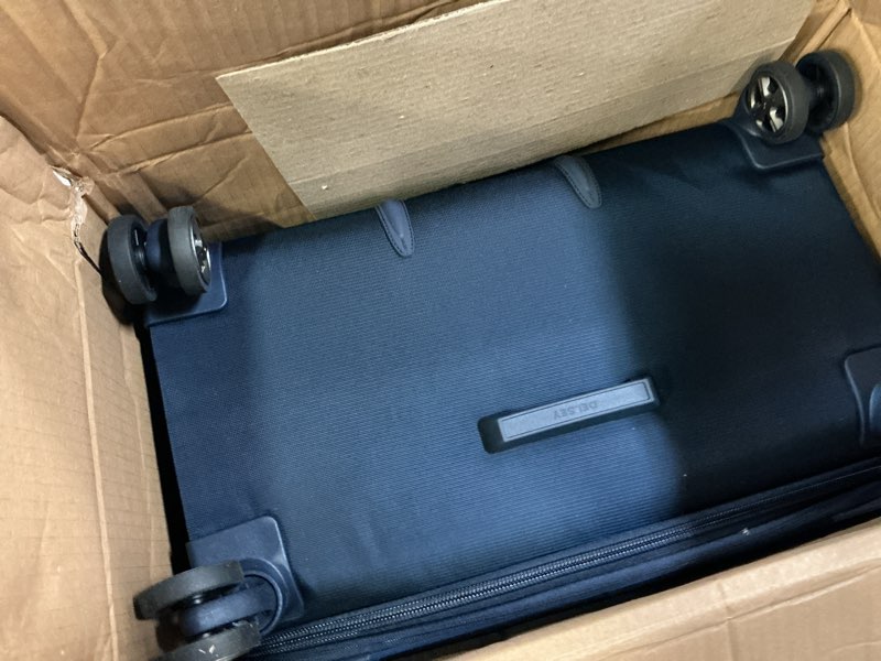 Condition photo showing Good Condition for delsey paris helium dlx, 29 inch checked-large softside luggage, navy blue | expandable suitcase, lightweight and durable duratec fabric, dual density double-spinner wheels, tsa lock checked-large 29 inch navy blue