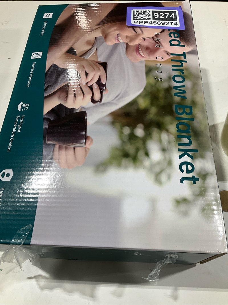 Condition photo showing Good Condition for HYLEORY Heated Electric Blanket Throw, 2-Layer Cozy Warm Flannel 50" x 60", Heating Blanket with 9 Heating Levels, 2/4/6/10 Hours Auto Off, Fast Heating Winter Blanket, Navy Blue Navy Blue Throw (50" x 60")