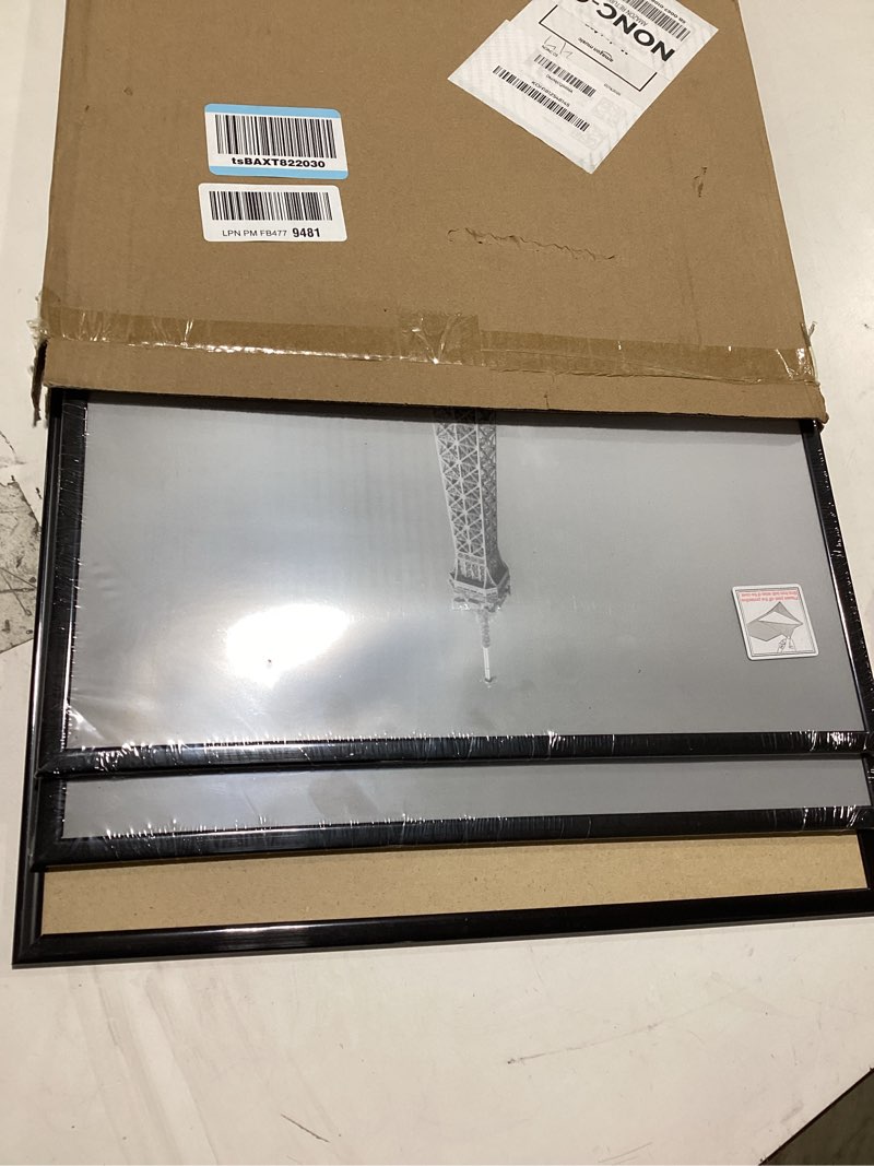 Condition photo showing Good Condition for upsimples 16x24 Picture Frame Black 3 Pack, Scratch-Proof Poster Frames 16 x 24 for Photo Gallery - Slide-In Strips, Horizontal or Vertical Wall Mounting Black 16x24