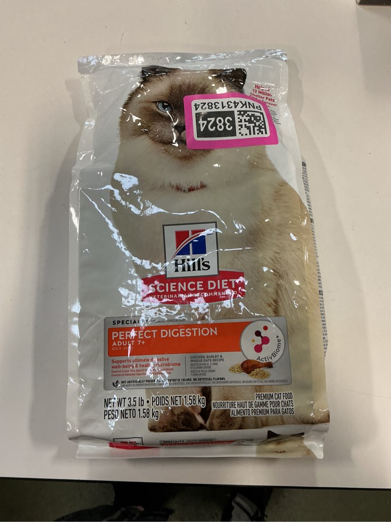 Condition photo showing New/Like New for Hill's Science Diet Perfect Digestion, Senior Adult 7+, Digestive Support, Dry Cat Food, Chicken, Barley, & Whole Oats, 3.5 lb Bag Chicken, Barley, & Whole Oats 3.5 Pound (Pack of 1)