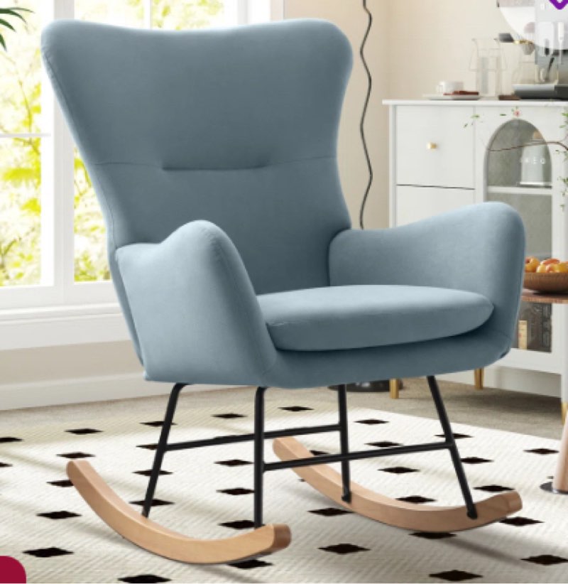 Meno 26''Wide Modern Stylish Upholstered Arms Nursery Rocking Accent Chair