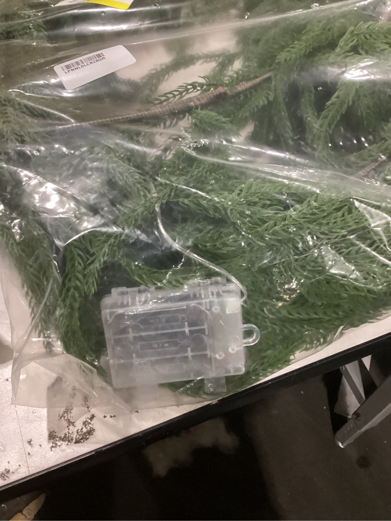 Condition photo showing New/Like New for Rubber green garland with lights