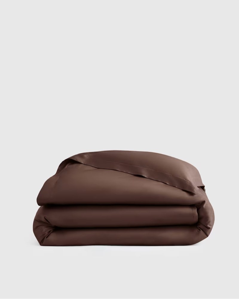 quince signature giza cotton sateen duvet cover espresso calking