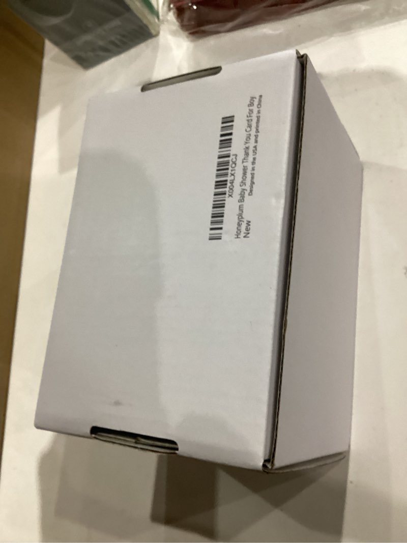 Condition photo showing New/Like New for Honeyplum Baby Shower Thank You Cards For Boy With Gold Foil Text - Bulk Set of 48 Cards With Matching Blue Envelopes - 3.5 x 5 Inches