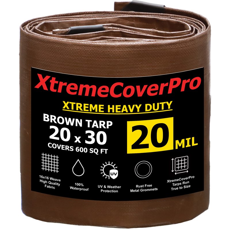 XtremeCoverPro Xtreme Heavy Duty Brown Tarp 20mil 20’X30?