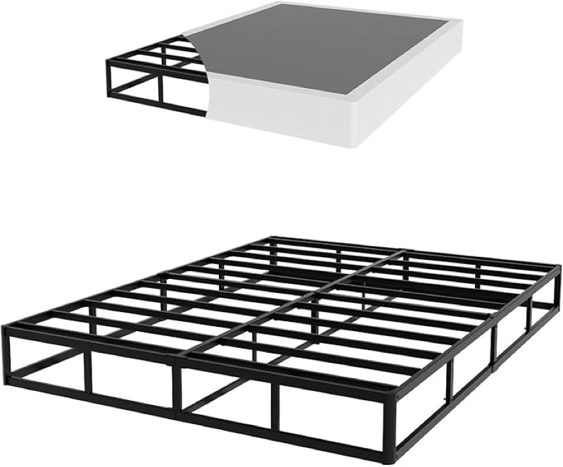 9 Inch Queen Box Spring, High Profile Queen Size Box Spring Only, Sturdy Metal Frame Mattress Foundation, Easy Assembly, Noise-Free