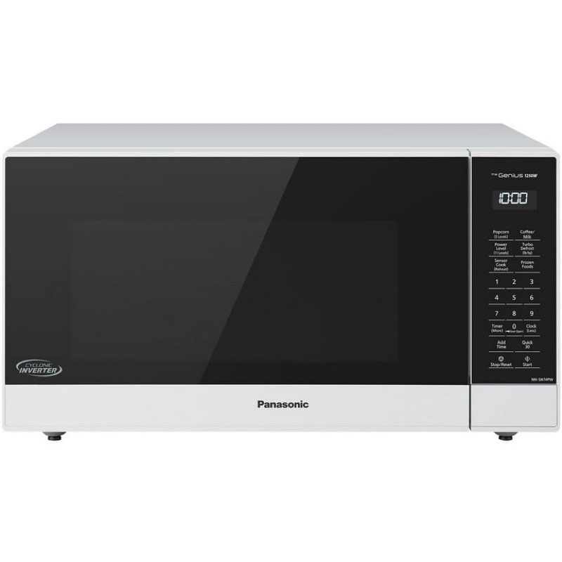 panasonic 1.6-cu. ft. 1200w countertop microwave with inverter technology, white nn-sn74pw