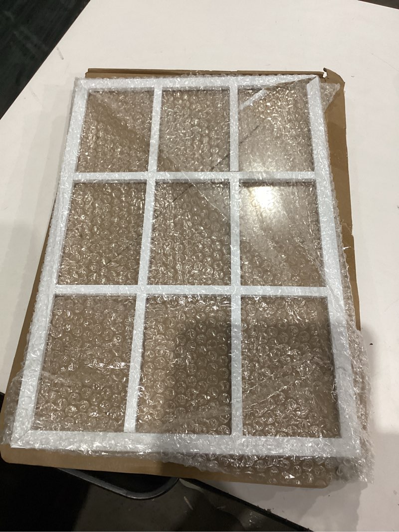 Condition photo showing Good Condition for 4x6 Oak Wood Picture Frames Collage Wall Decor White, Solid Oak Wooden Family Photo Collage Frame 9 Openings, Glass Front, Wall Hanging Display 9 4x6 Pictures White 11.5x17.5-9 openings