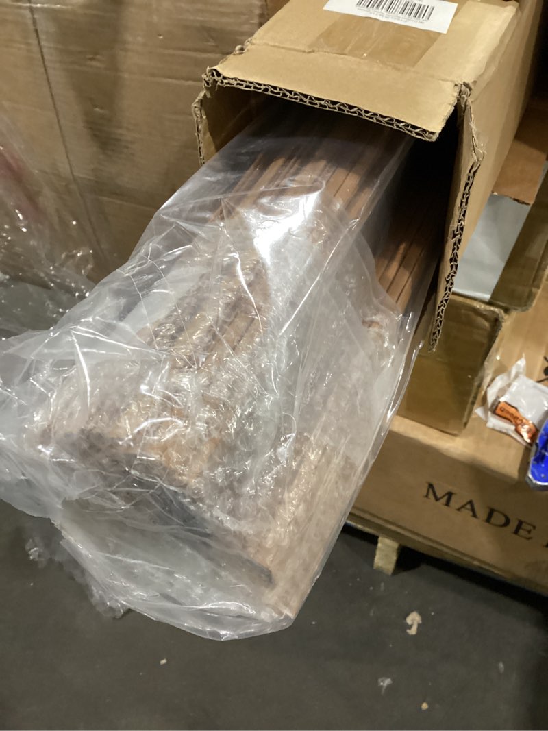 LazBlinds No Tools No Drill Cordless Bamboo Roman Shades, Light Filtering Window Treatment, Roll Up 