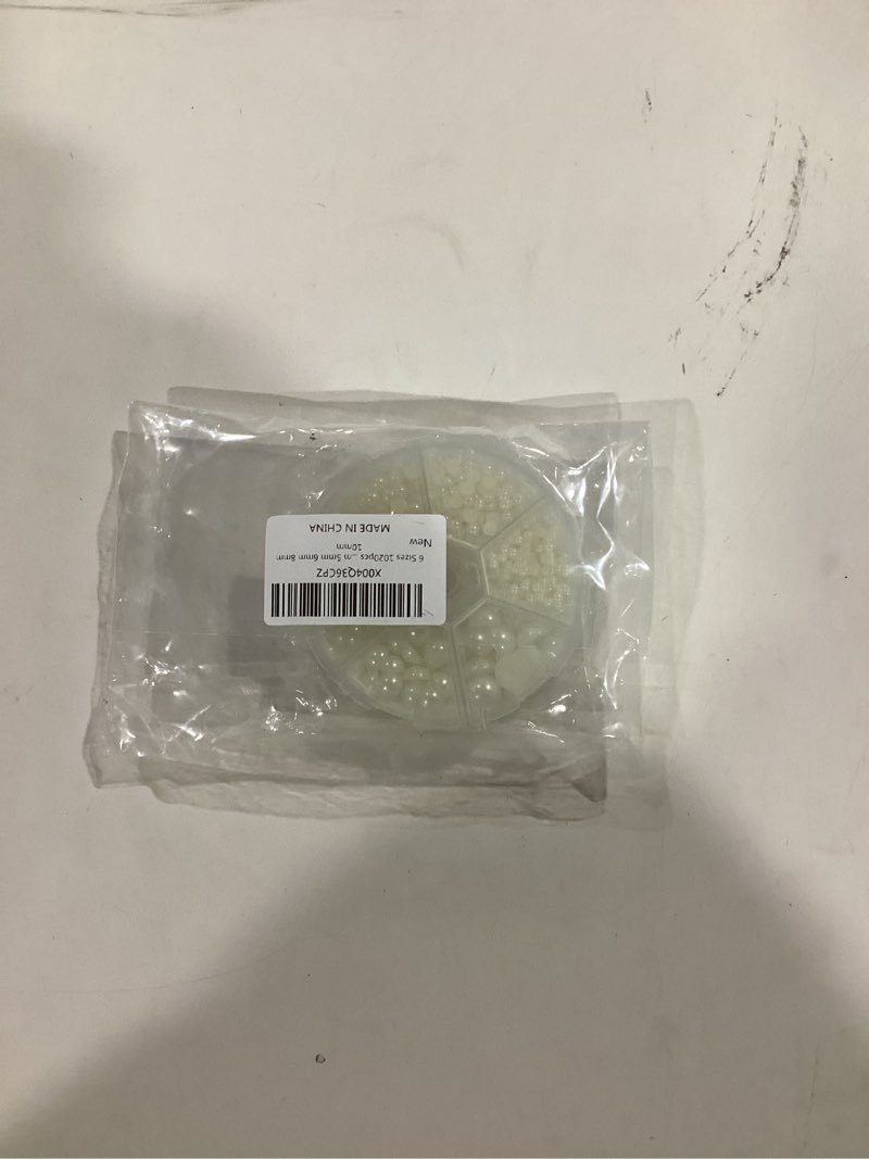 6 Sizes 1020pcs White Flat Back Pearls Cabochon Gems for Nails Crafts Shoes Hairband Scrapbooking We