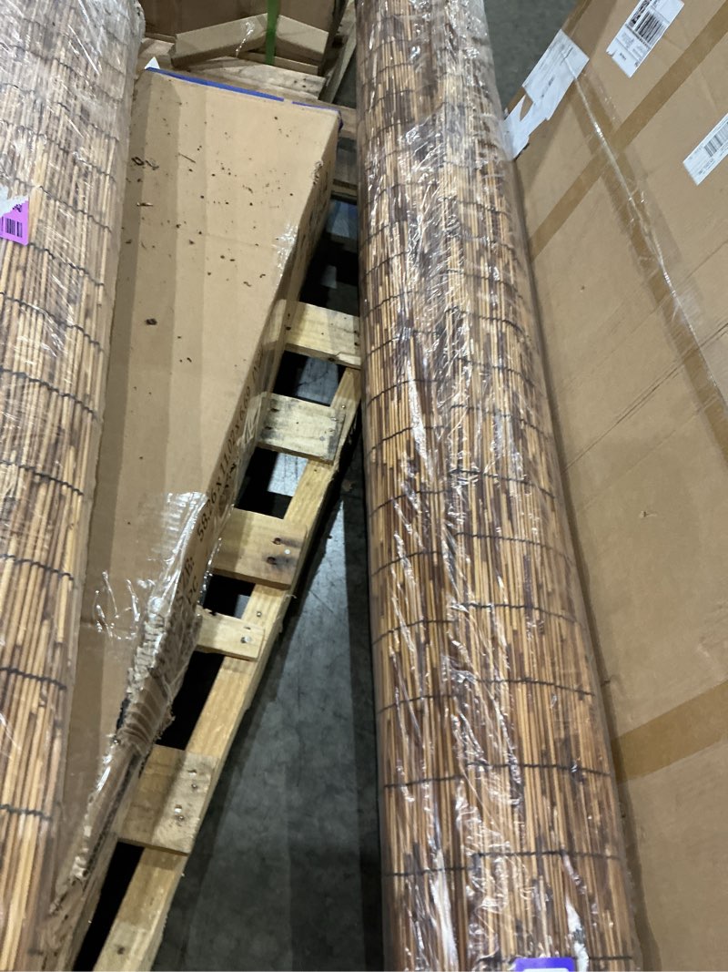 Condition photo showing Good Condition for bamboo fence roll brown natural bamboo fencing 2 3 4 5 6ft high bamboo privacy screen decorative fencing for outdoor privacy fence for balcony garden(carbonized,h3ft x l22ft) h3ft x l22ft carbonized