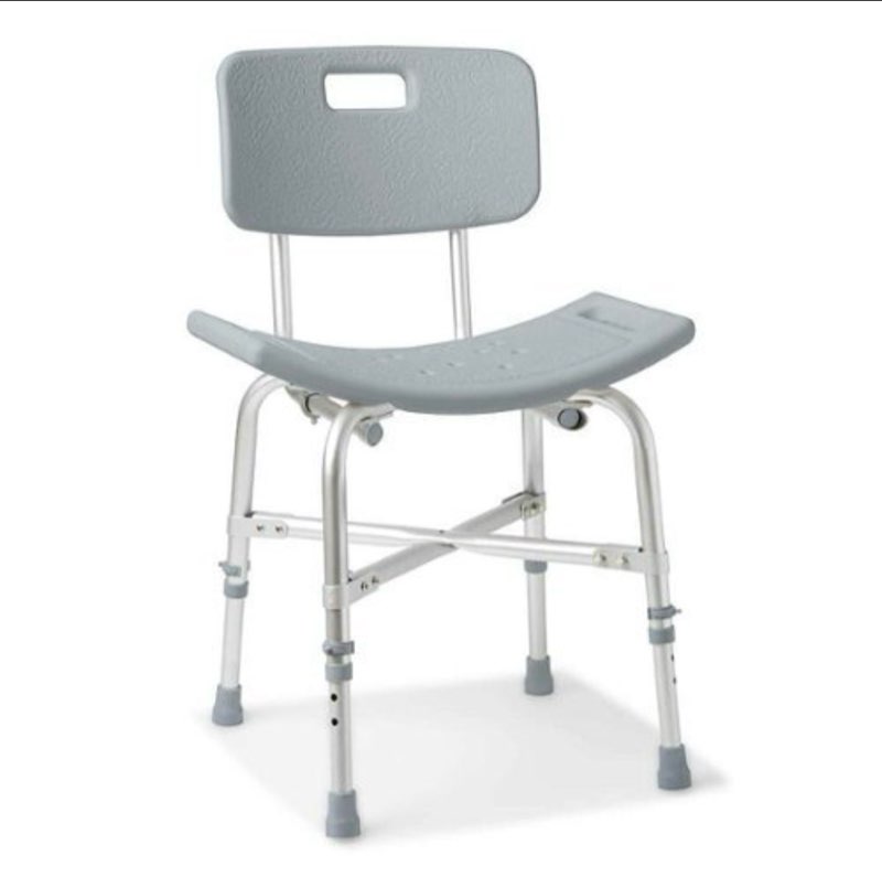 medline shower chair with backrest  non-slip rubber feet  supports up to 550 lb