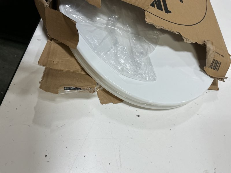 Condition photo showing As Is for 1m family toilet seat, patented slow close & quick releasing technology, anti-wiggling, easy to install and clean, standard round with toddler seat built in (1 piece)