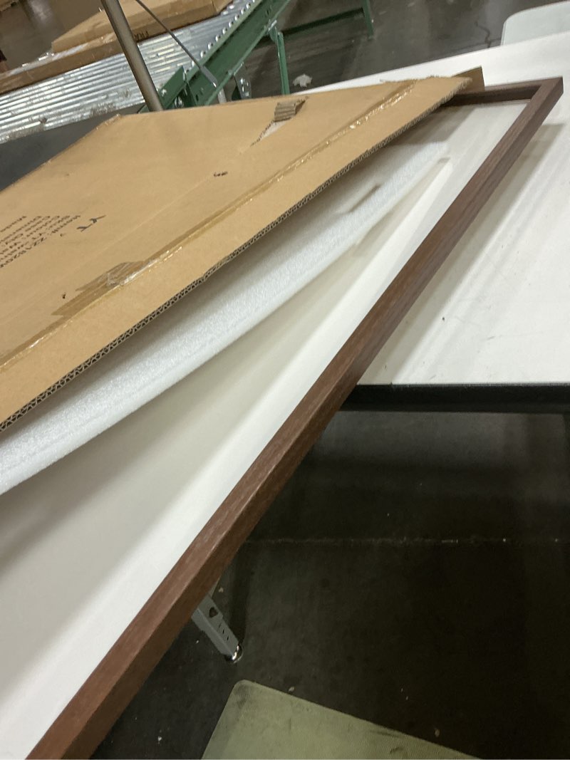 Condition photo showing As Is for yaetm minimalist 24x36 poster frame – solid walnut wood frame 24 x 36 for picture & art print, lightweight, horizontal and vertical wall hanging for photo gallery (single, walnut) 24x36 - 1 pack walnut