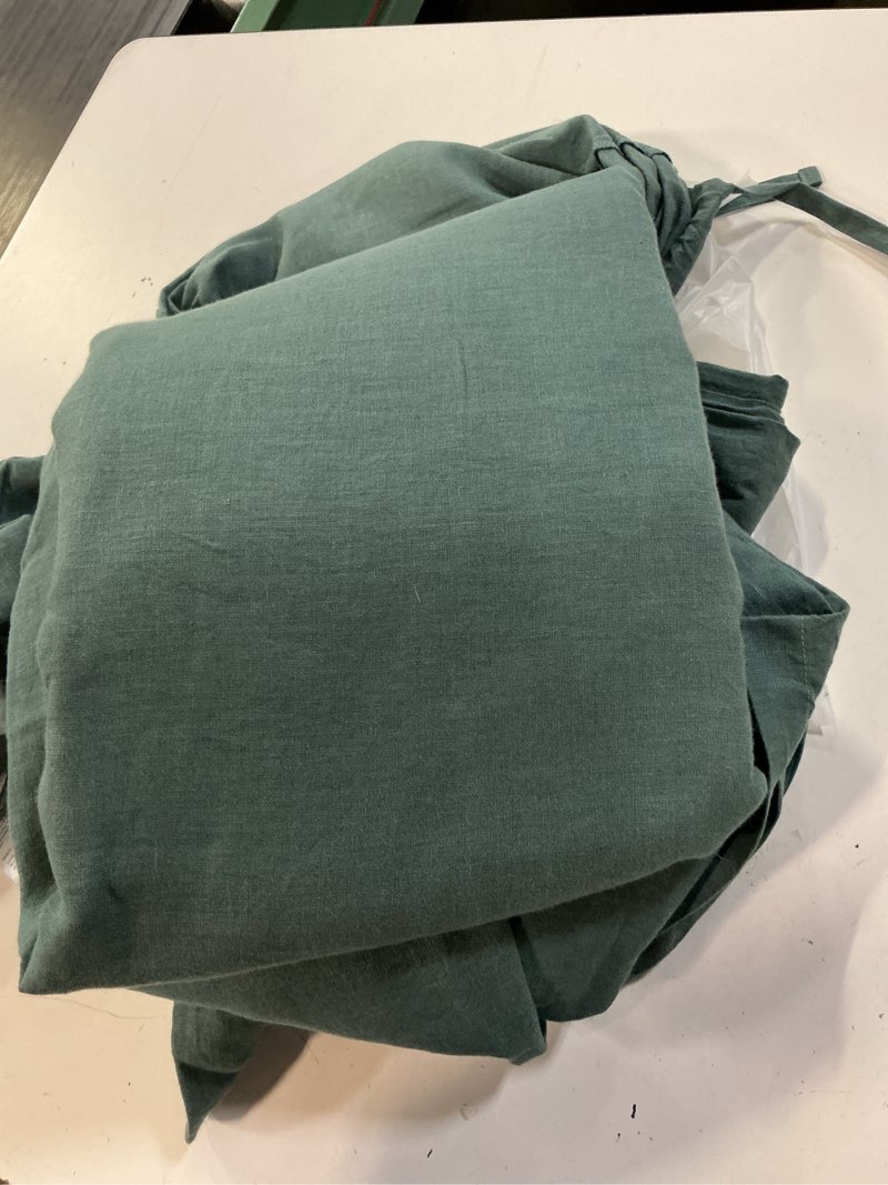 Condition photo showing Good Condition for quince european linen duvet cover set full/queen ocean 