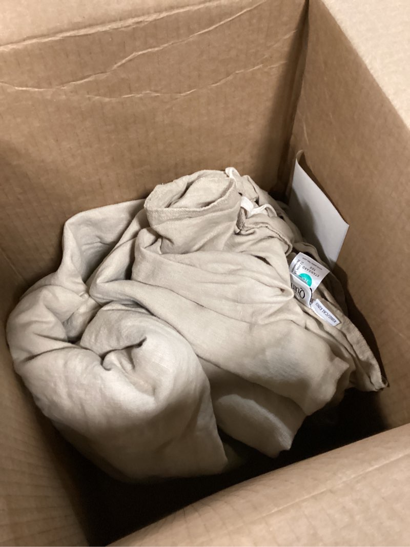 Condition photo showing Good Condition for european linen duvet cover, king/cal king, toffee