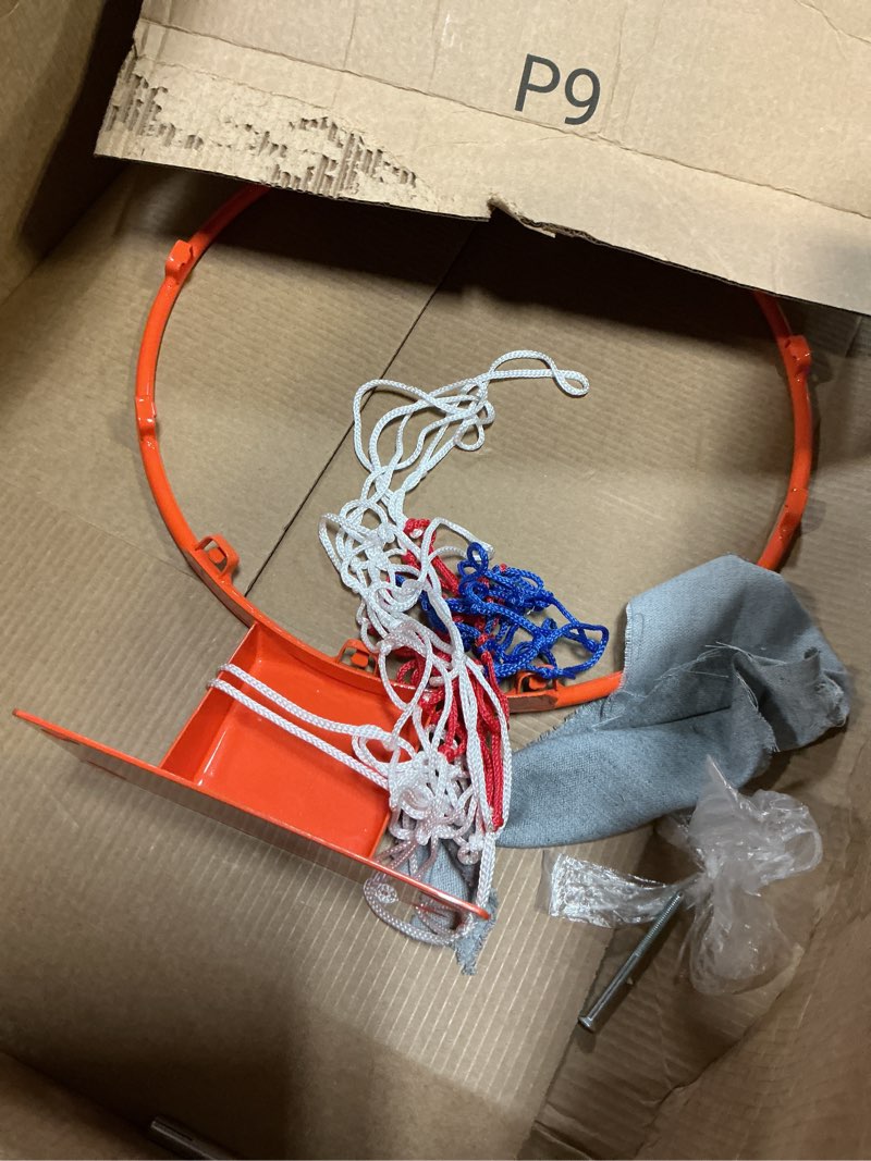 Condition photo showing As Is for heavy duty adult standard size 18" basketball hoop goal wall mounted basketball rim diameter 45centimeter/18inch (basic edition)