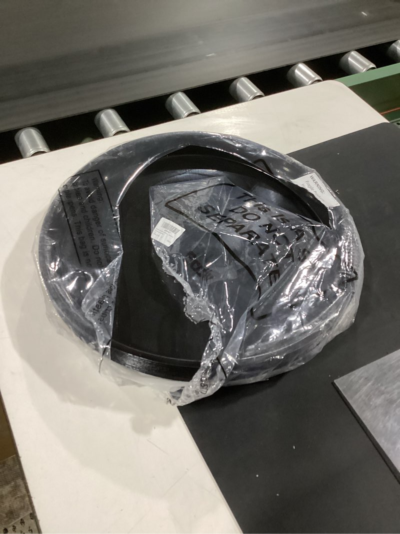 Condition photo showing As Is for (11/12) eccliy 12 pcs plastic plant saucers round plant tray large flower pot heavy duty planter water trays thick planter drip saucers for indoors and outdoors(16 inch,black) 16 inch black