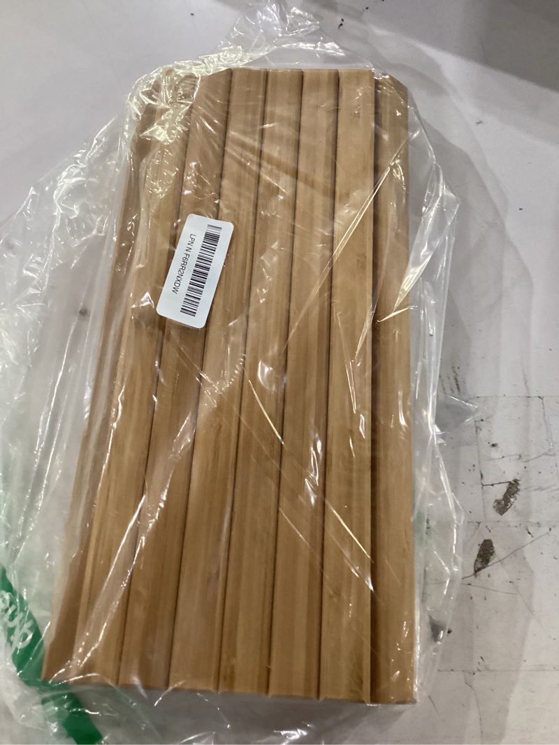 Condition photo showing Good Condition for lovyanxue bamboo sofa arm tray, anti falling couch arm tray table, foldable couch armrest table, portable sofa armrest trays cup holder for drink, cups, phone, snacks, remote large (without phone holder) bamboo color