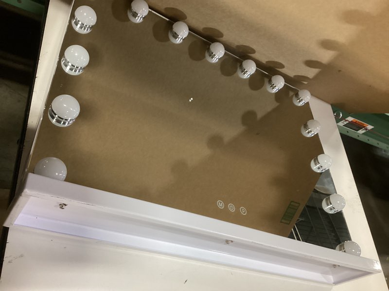Condition photo showing As Is for LilyHome 22.8"x 18.1" Vanity Mirror Makeup Mirror with Lights,10X Large Hollywood Lighted Vanity Mir