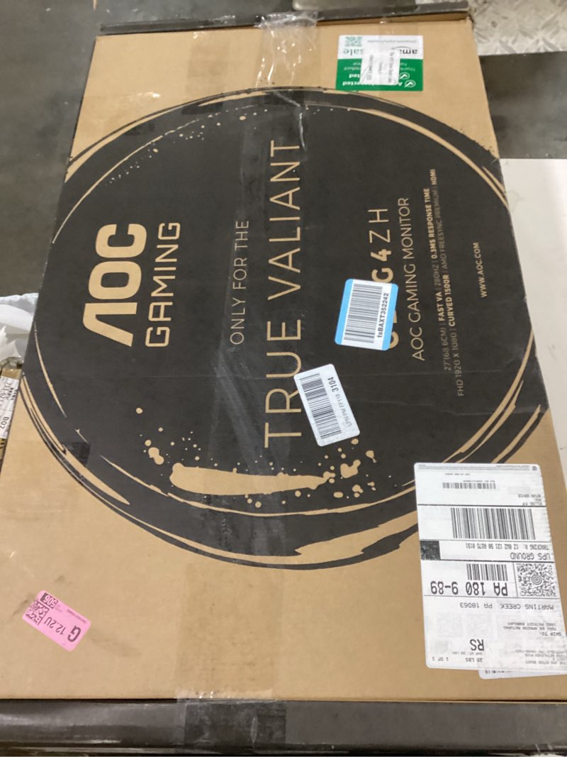 Condition photo showing Good Condition for aoc 27" curved gaming monitor, fhd 1080p, 280hz (dp) 240hz (hdmi), 0.3ms mprt, va panel 1500r, amd freesync premium, hdr ready, height adjustable, displayport hdmi c27g4zh
