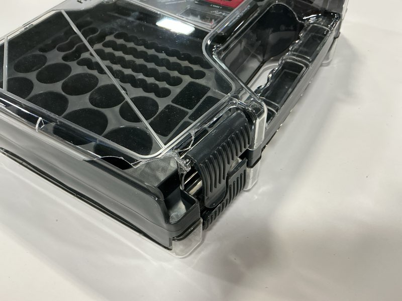 Condition photo showing As Is for (Damaged) Ontel Battery Daddy Storage & Organizer Case with Tester, Stores & Protects Up to 180 Batteries, Dou