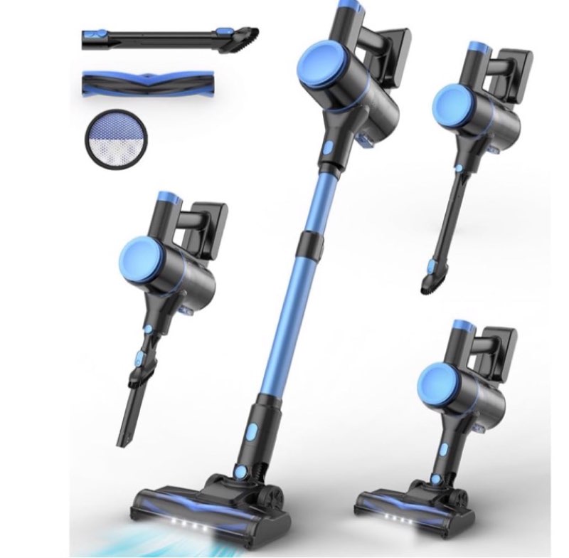 n8 cordless vacuum cleaner,lightweight stick vacuum with powerful suction,2200mah battery, 40 mins r