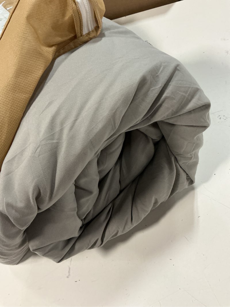 Condition photo showing As Is for rosgonia queen comforter set grey, 3pcs bedding comforter sets (1 gray comforter & 2 pillowcases) all season soft lightweight bedspread blanket quilt queen comforter 90"x90" grey