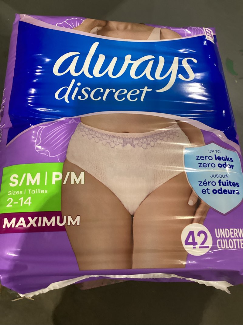 always discreet 42 count s/m size 2-14