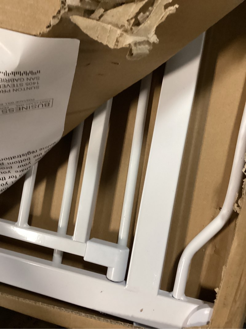 Condition photo showing Good Condition for Baby Gate No Drilling, 29"-40" Auto Close Dog Gate Indoor for Doorways & Stairs, Pressure Mounted Adjustable Pet Gate, Easy Walk Through Child Gate for Children & Pets Stroller Friendly, White