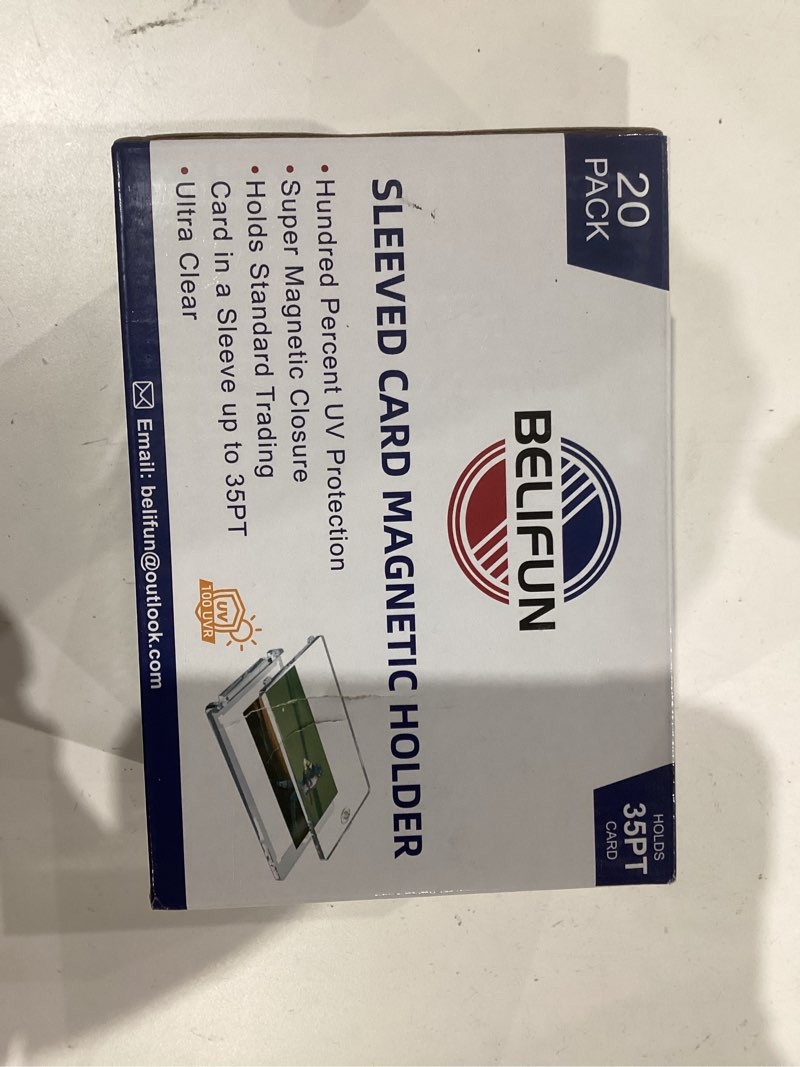 Condition photo showing New/Like New for 20-Pack One Touch Sleeved-Card Magnetic-Holders - 35PT Trading Card Holders, UV Protection Clear Acrylic Card Cases, Magnet Case Protectors for Game Cards, Baseball Cards, Sports Cards, Standard Cards 20ct Sleeved Card Magnetic Holder