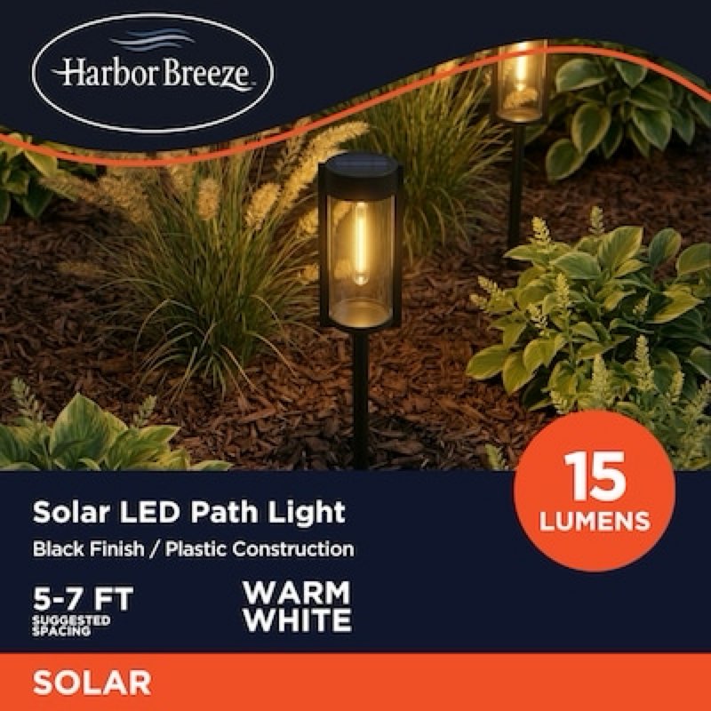 1k+ bought last week harbor breeze 15 -lumens matte black solar led outdoor path light with dusk-to-dawn