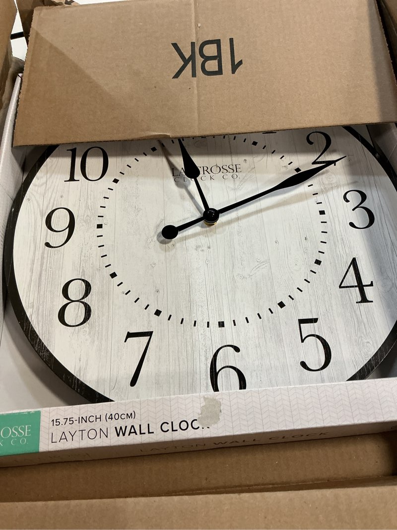 Condition photo showing Good Condition for La Crosse Technology 15.75-Inch Layton Quartz Analog Wall Clock - 404-3041B
