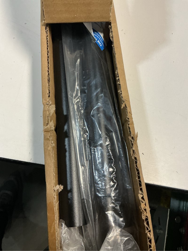 Condition photo showing Good Condition for Tension Curtain Rod 43 to 162 Inches (3.6 to 13.5 ft), 1.26" Diameter Spring Adjustable Heavy Duty Long Large Curtains Pole for Windows Door Bathroom Patio Outdoor No Drilling, Black 122-162 Inch