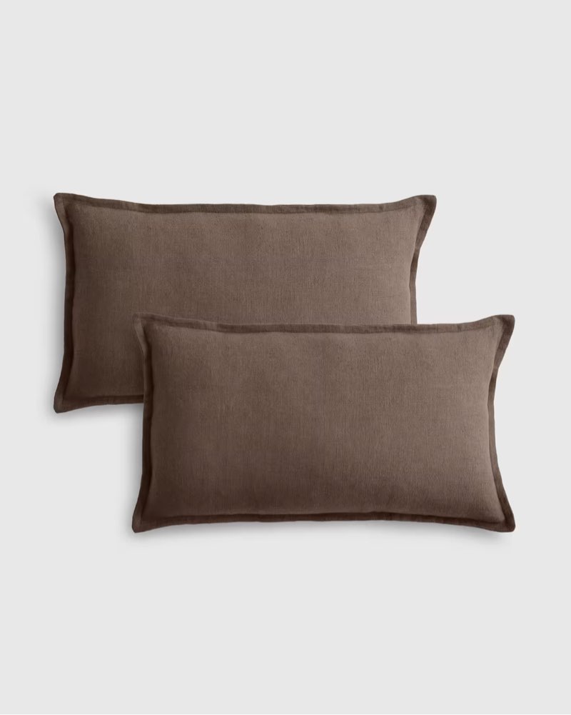 quince european linen flange edge pillow cover (set of 2)espreso 12x20 