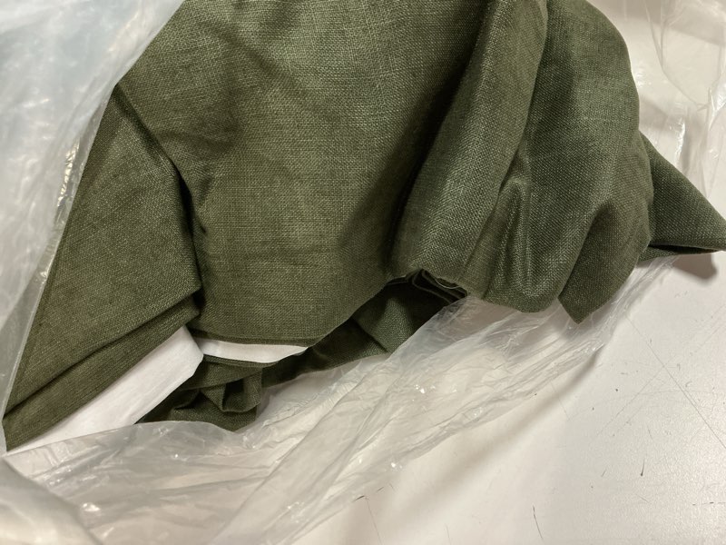 Condition photo showing Good Condition for european linen curtain - single panel, 48x108, hunter green